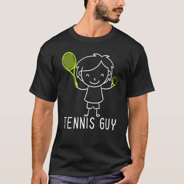 Camiseta Tênis Cara Stickman Game Racket Game Player Desi (Frente)