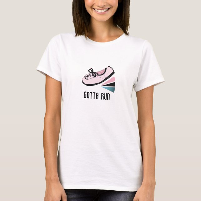 Camiseta Tênis Corredor Rosa - Tenho que Correr (Frente)