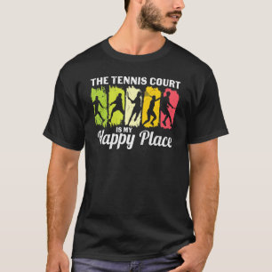 Camiseta Tênis Court Happy Place Vintage Player Ath