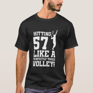 Camiseta Tênis de Aniversário de 57 Anos Jogador de Tênis d
