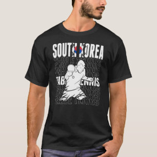 Camiseta Ténis de Mesa da Coreia do Sul  Apoie o Ping Pong 