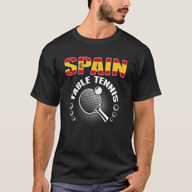 Camiseta Tênis de Mesa de espanha de suporte espanhol Ping  (Frente)