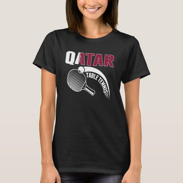 Camiseta Tênis de Mesa do Qatar   Apoie a Equipe Qatari de  (Frente)