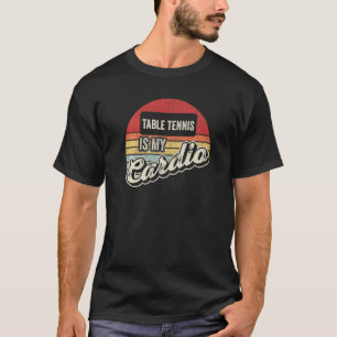 Camiseta Tênis de Mesa É Meu Cárdio Vintage Retro Ping Pong