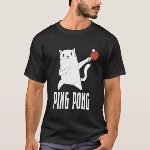 Camiseta Tênis de Mesa e Pingpong Fantasia Gato Branco Ping