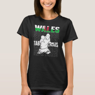 Camiseta Tênis de Mesa Galês   Apoie a Equipe Galês de Ping