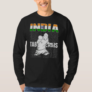 Camiseta Tênis de Mesa Índia Apoie a Equipe Indiana de Pi