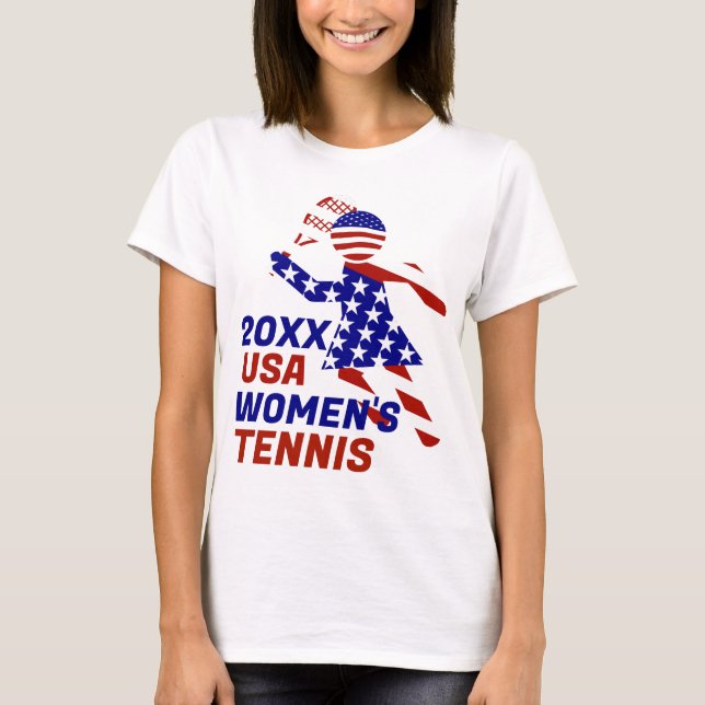 Camiseta TÊNIS de MULHERES Patriotas DOS EUA (Frente)