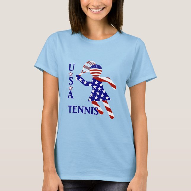 Camiseta TÊNIS de MULHERES Patriotas DOS EUA (Frente)
