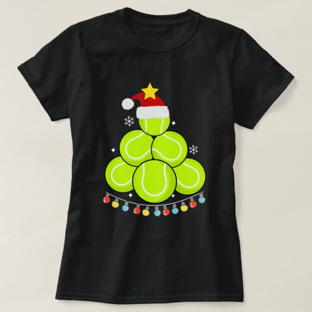 Camiseta Tênis de Natal Engraçado Luzes de Tênis (Frente do Design)