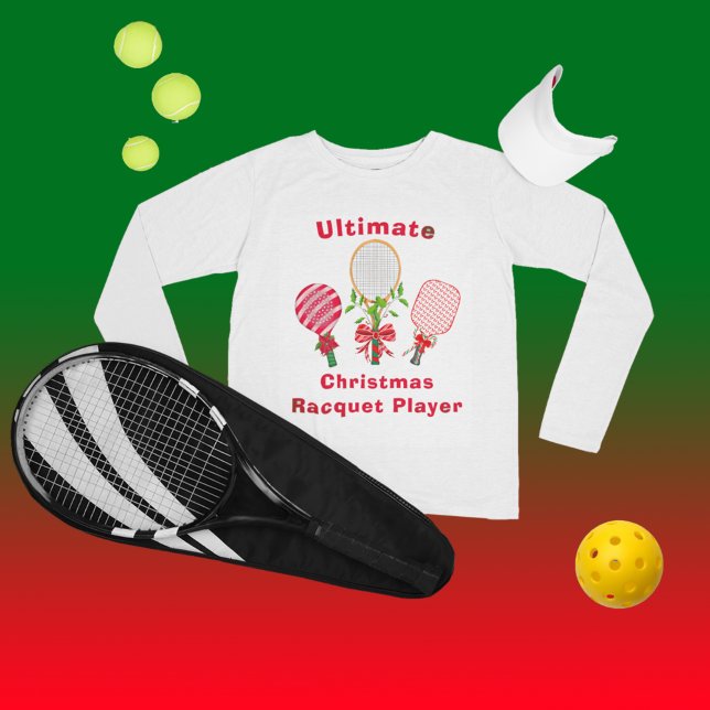 Camiseta Tênis de Natal, Paddleball, Jogador de Pickleball (Criador carregado)