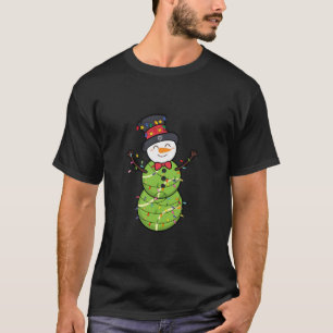 Camiseta Tênis de Natal Snowman Santa Hat Lights Bo