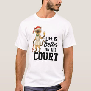 Camiseta Ténis de Natal temático para amantes de gatos