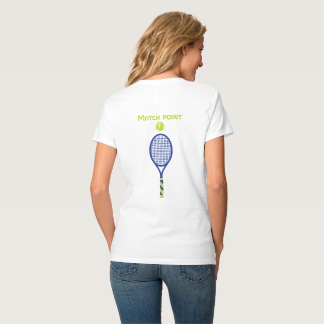 Camiseta Tênis de texto personalizado 🎾 ponto de correspon (Parte Traseira Completa)