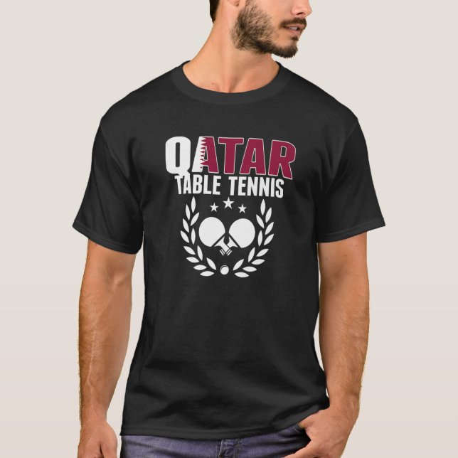 Camiseta Tênis do Qatar Mesa do Qatari Ping Pong Supporter  (Frente)