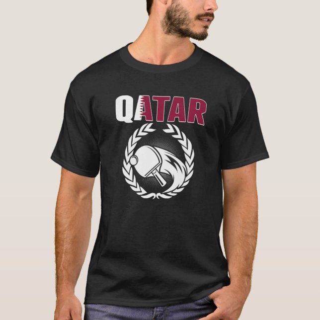Camiseta Tênis do Qatar Mesa do Qatari Ping Pong Supporter  (Frente)