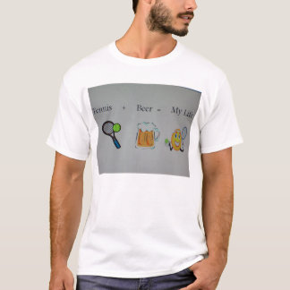 Camiseta tênis e cerveja