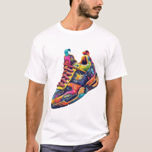 Camiseta Tênis Estilo Streetwear com Borrifo de Grafite Vib