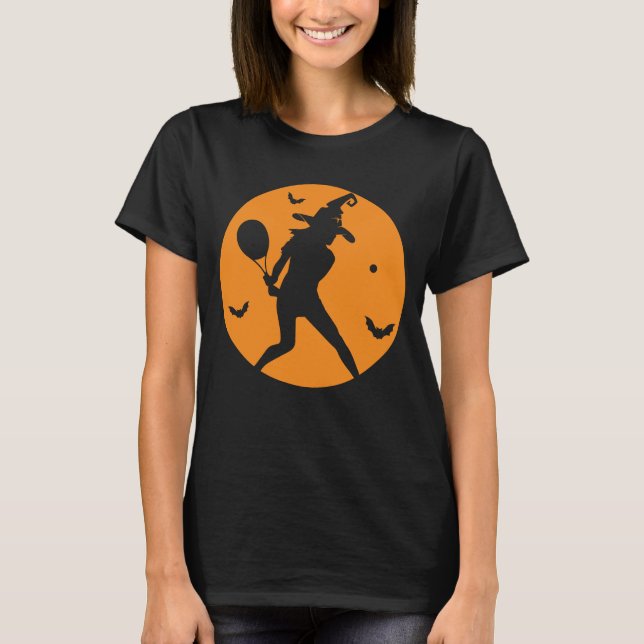 Camiseta Tênis Halloween Roupa De Bruxa Para Jogadores Têni (Frente)