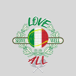 Camiseta TÊNIS ITÁLIA ANCESTRY LOVE 30, AMOR 40 T-Shirt