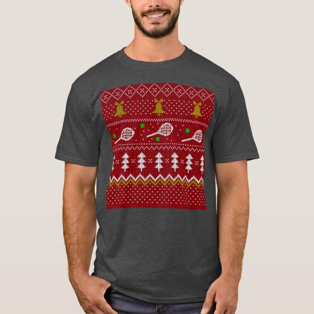 Camiseta Tênis Natal Doce Padrão Vermelho (Frente)