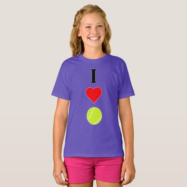 Camiseta Tênis Player I Love (Heart) Tênis Vertical Sport (Frente Completa)