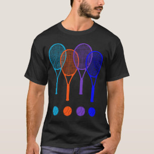 Camiseta Tênis Racket E Jogador De Jogo Homens Mulheres Cri