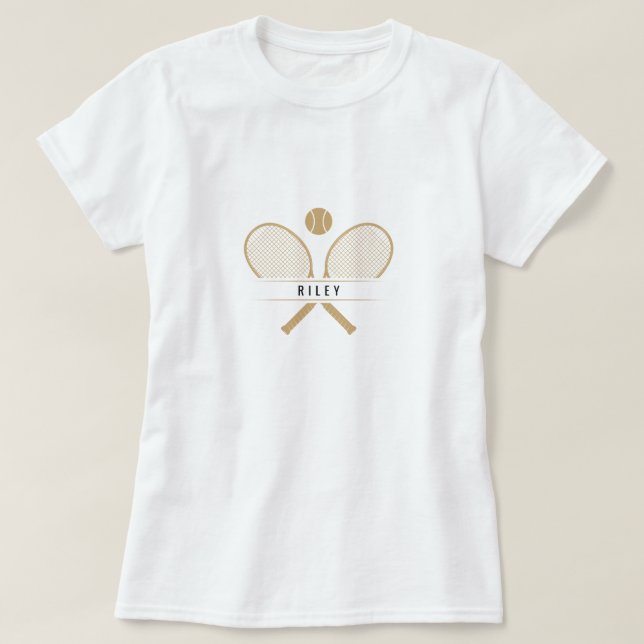 Camiseta Tênis Rackets e Tênis personalizado de nome (Frente do Design)