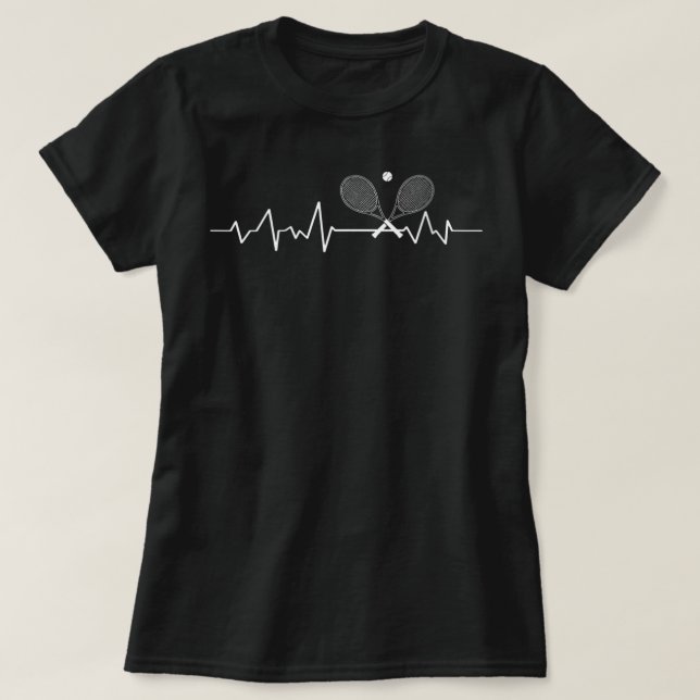 Camiseta Tênis Racquet Heartbeat Tênis Racquet lov (Frente do Design)