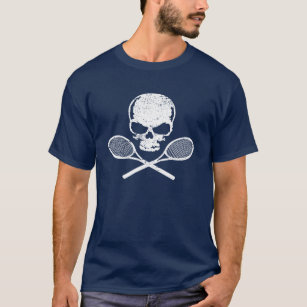 Camiseta Tênis Raquets Crânio e Cruzado