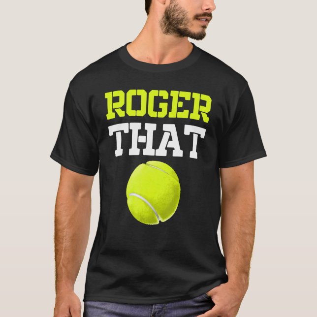 Camiseta Tênis Roger, O Tênis De Ball Do Jogador De Tênis (Frente)