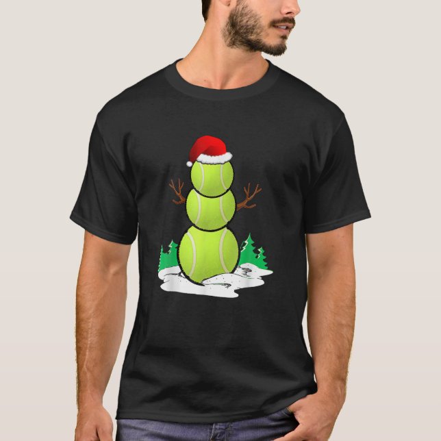 Camiseta Tênis Snowman Bolas Natal Pajama Oferece Homens Bo (Frente)