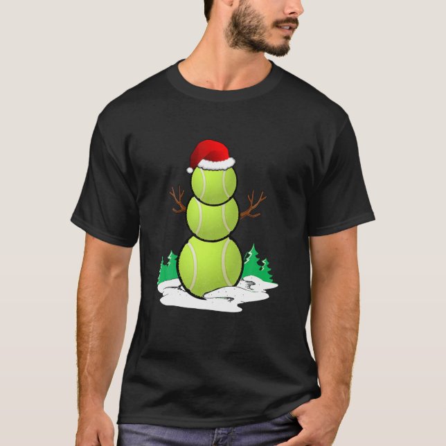 Camiseta Tênis Snowman Bolas Natal Pajama Oferece Homens Bo (Frente)