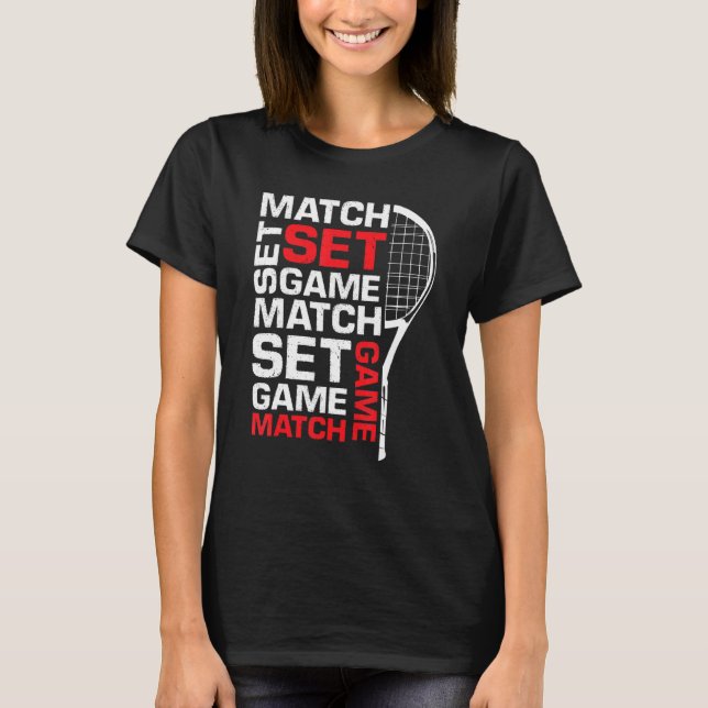 Camiseta Tênis Tênis Racket Tênis Tênis Ball Court Tenn (Frente)
