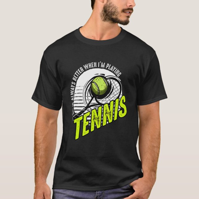 Camiseta Tênis Tênis Racket Tênis Tênis Ball Court Tenn (Frente)