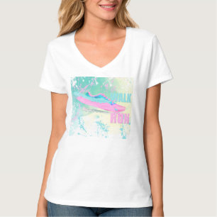 Camiseta Tênis Walk Run Splash Paint Rosa e Azul