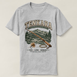 Camiseta Tenkara – Fly Fishing Japonês Vintage Cinza