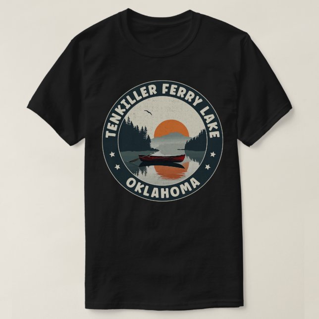 Camiseta Tenkiller Ferry Lake Oklahoma Sunset (Frente do Design)