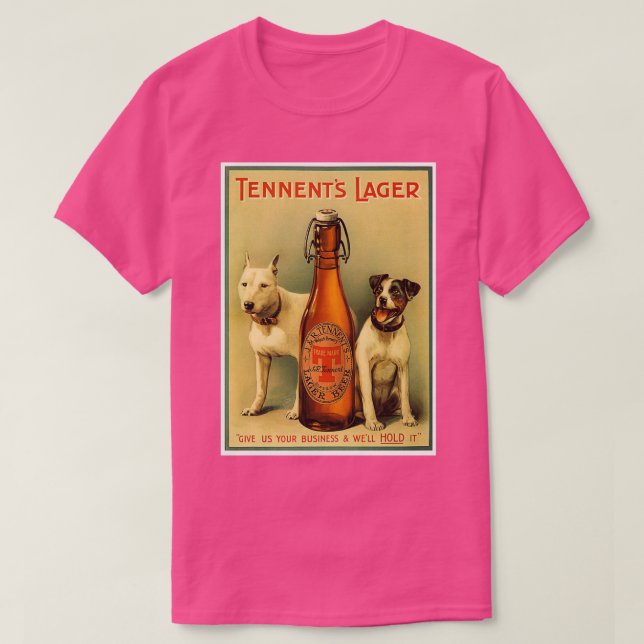 Camiseta Tennents Vintage Lager Advertising Impressão (Frente do Design)
