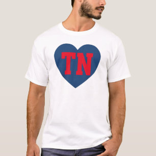 Camiseta Tennessee TN Heart Design - Estado Minimalista Neg