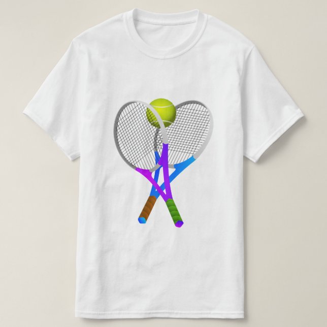 Camiseta Tennis Ball and Rackets (Frente do Design)