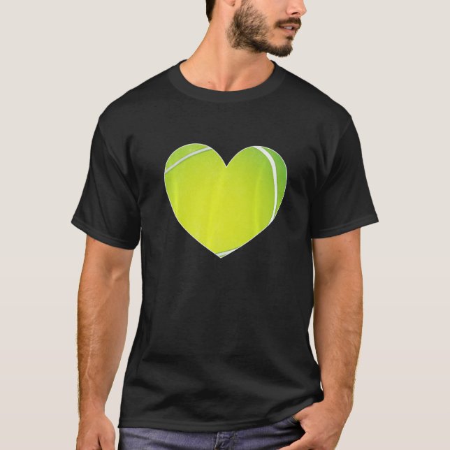 Camiseta Tennis Ball Heart Valentine's Day For Tennis (Frente)
