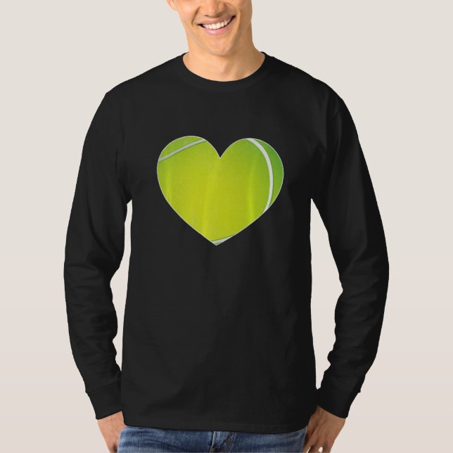 Camiseta Tennis Ball Heart Valentine's Day For Tennis (Frente)