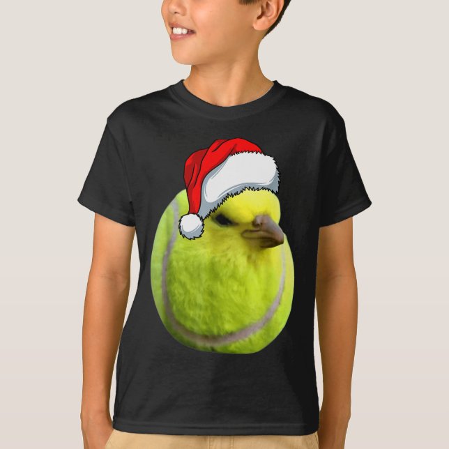Camiseta Tennis Bird Ball Meme Christmas Pajamas Funny Meme (Frente)
