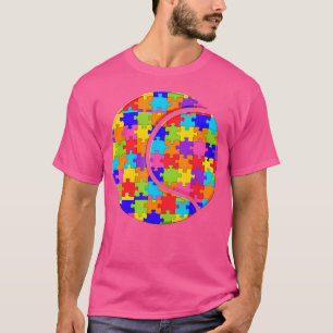 Camiseta Tennis Cricket Bola Jigsaw Autismo Puzzle