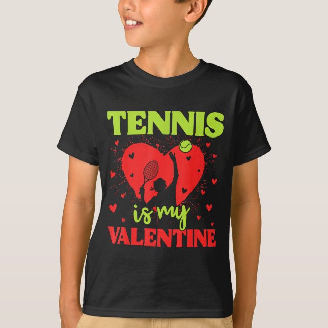 Camiseta Tennis Is My Valentine Cool Srt Motivation Player  (Frente)