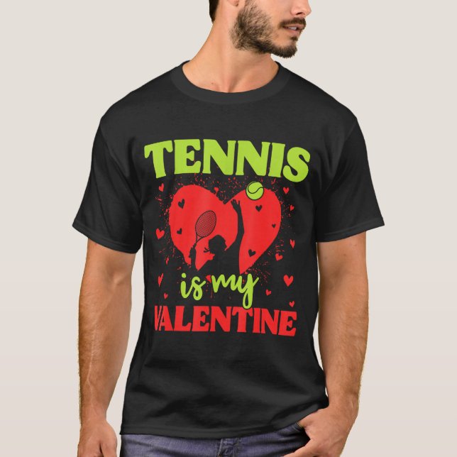 Camiseta Tennis Is My Valentine Cool Srt Motivation Player  (Frente)