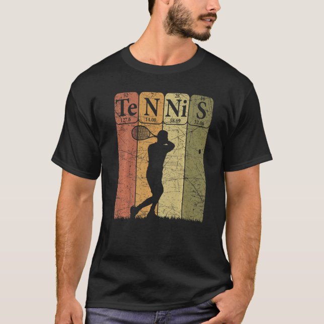 Camiseta Tennis Periodic Table Elements Tennis Player Nerd  (Frente)