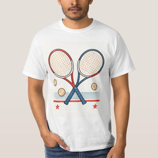 Camiseta Tennis racket with American themed (Frente)