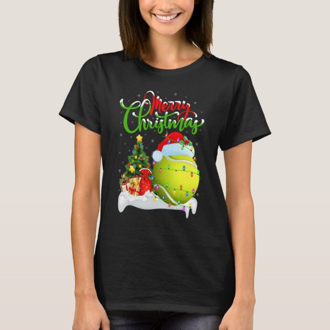 Camiseta Tennis Sports   Xmas Decorations Santa Tennis Chri (Frente)
